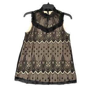 Byer California Top Womens S‎ Lace Sheer Whimsigoth Romanticcore Evening Chic